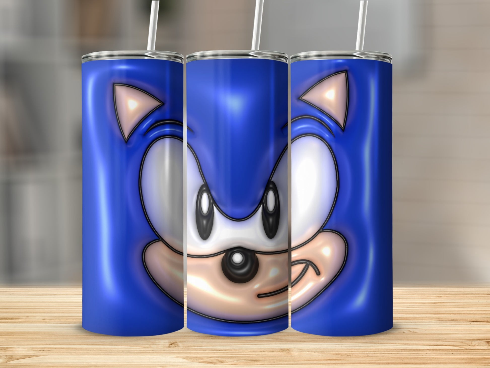 Blue Cartoon Hedgehog Face Design Tumbler product