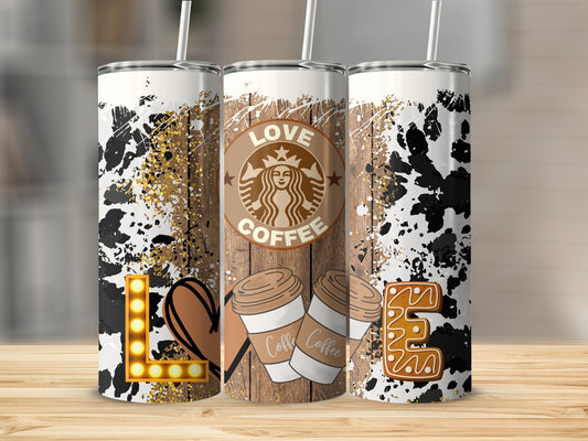 Love Coffee Themed Decorative Tumblers Drinkware