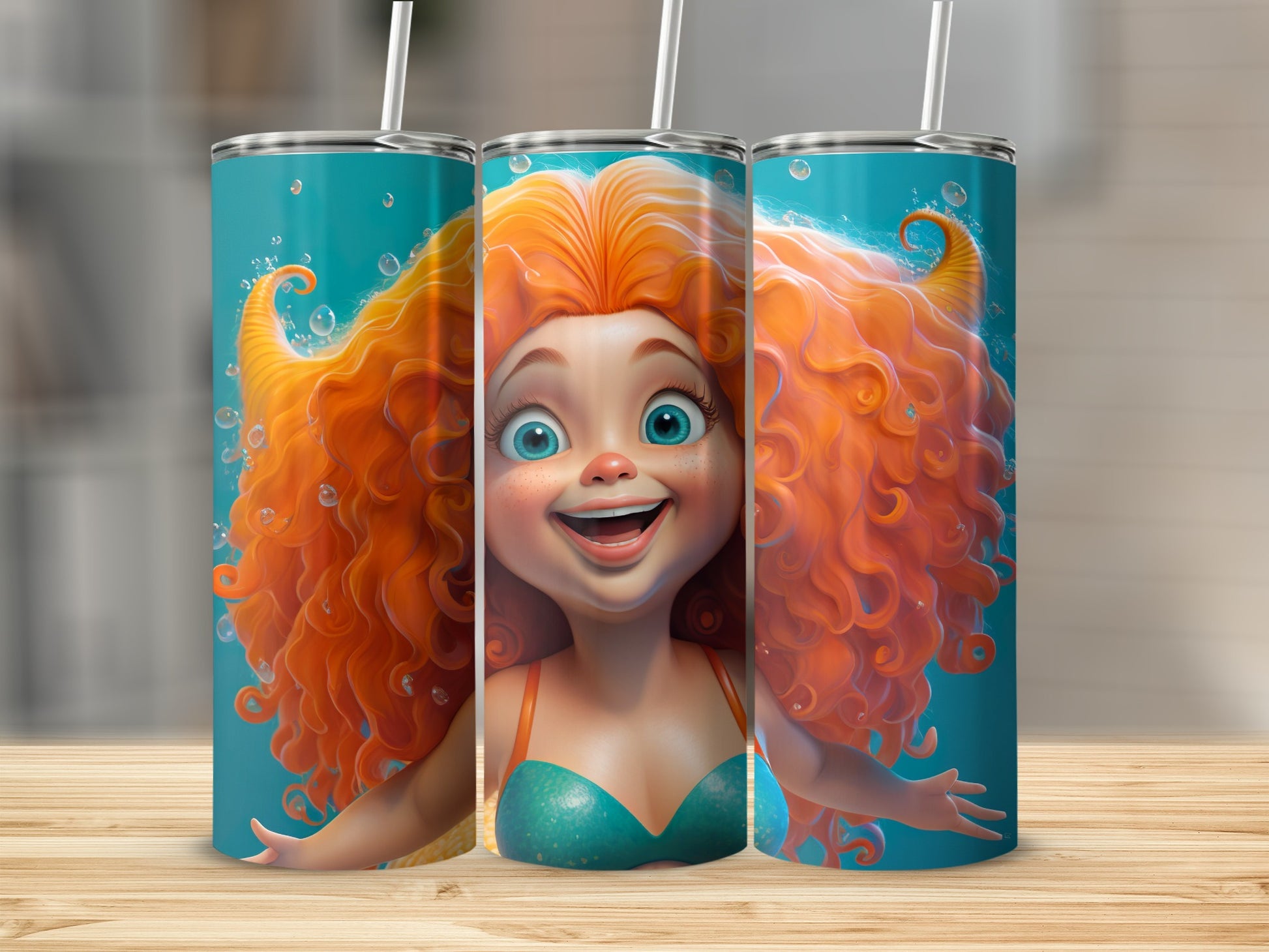 Animated Redhead Character Tumbler for Kids Drinkware