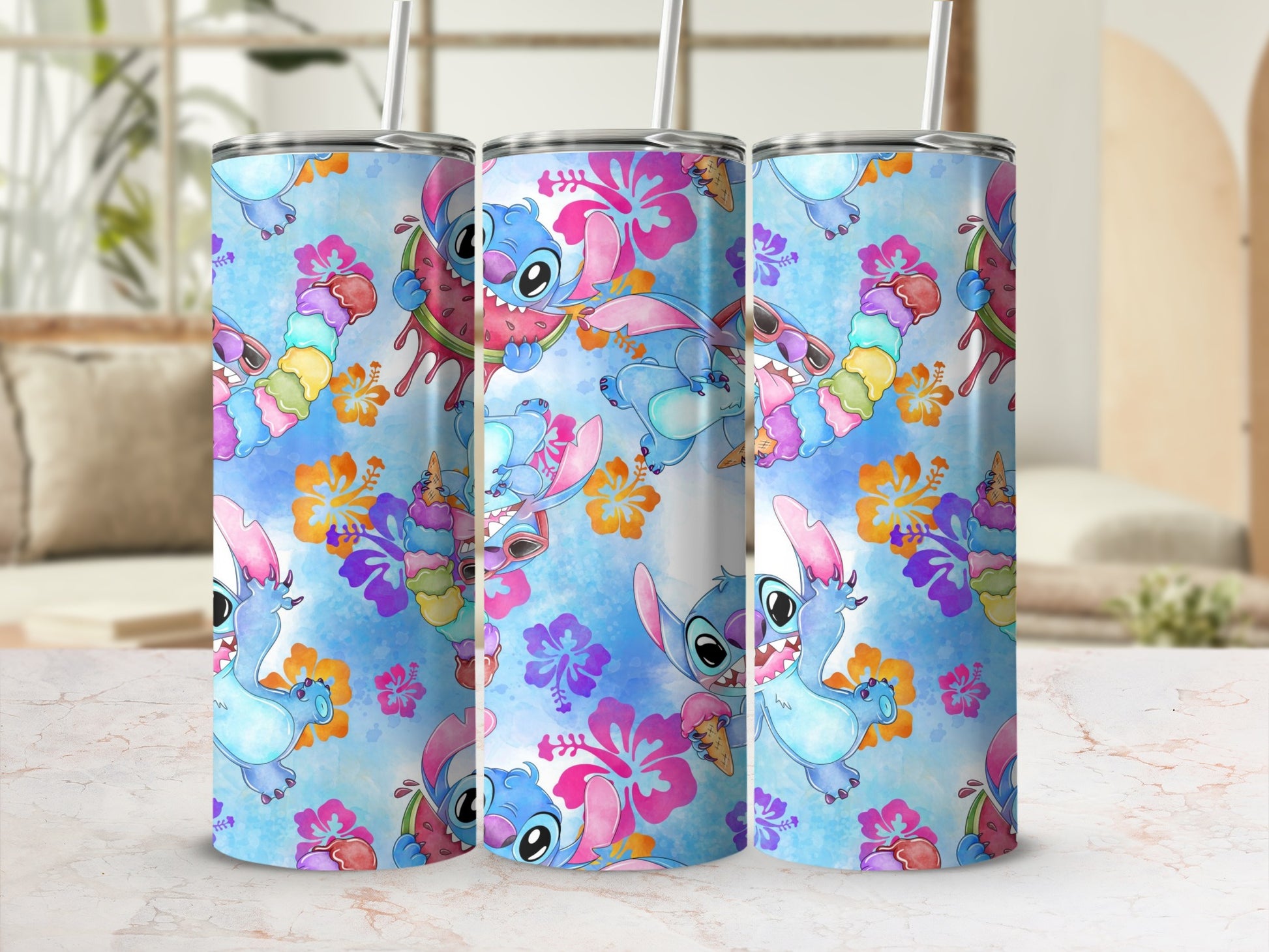 Vibrant and Cute Cartoon Characters Tumbler