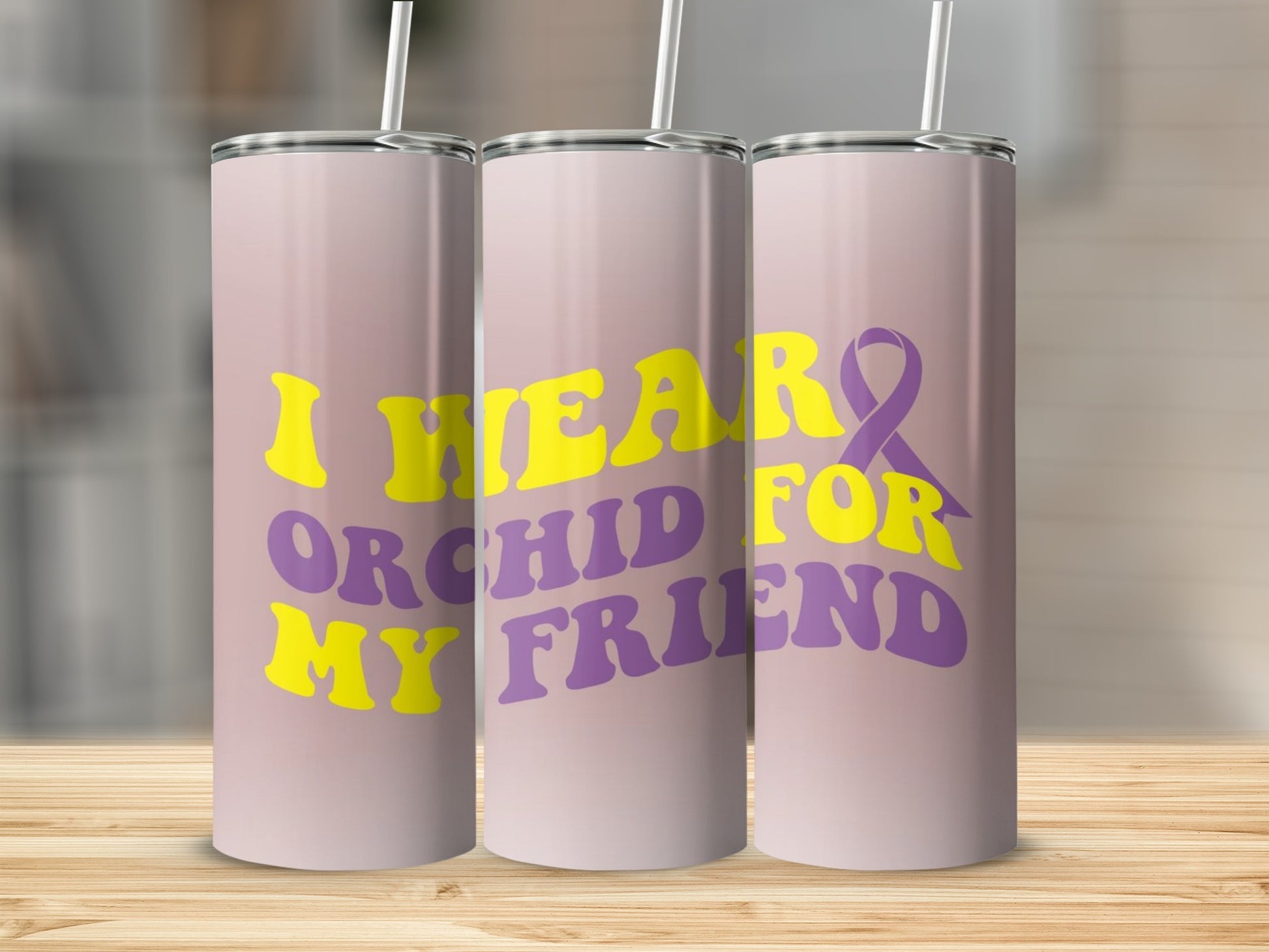 I Wear Orchid For My Friend Design on Tumbler
