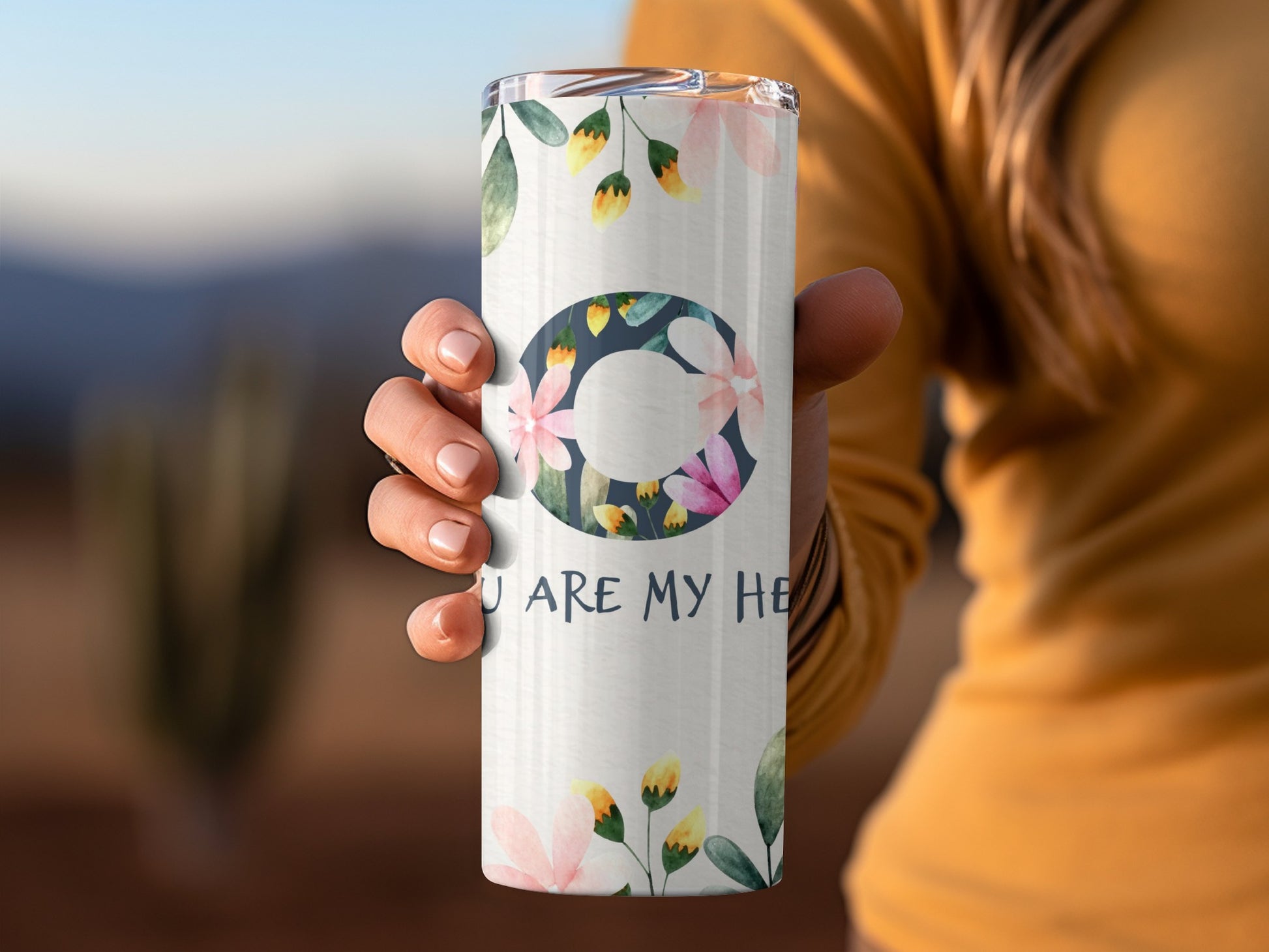 Floral Design You Are My Heart Travel Mug