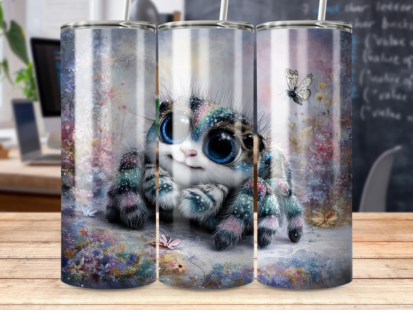 Cute Furry Creature with Butterflies Tumbler