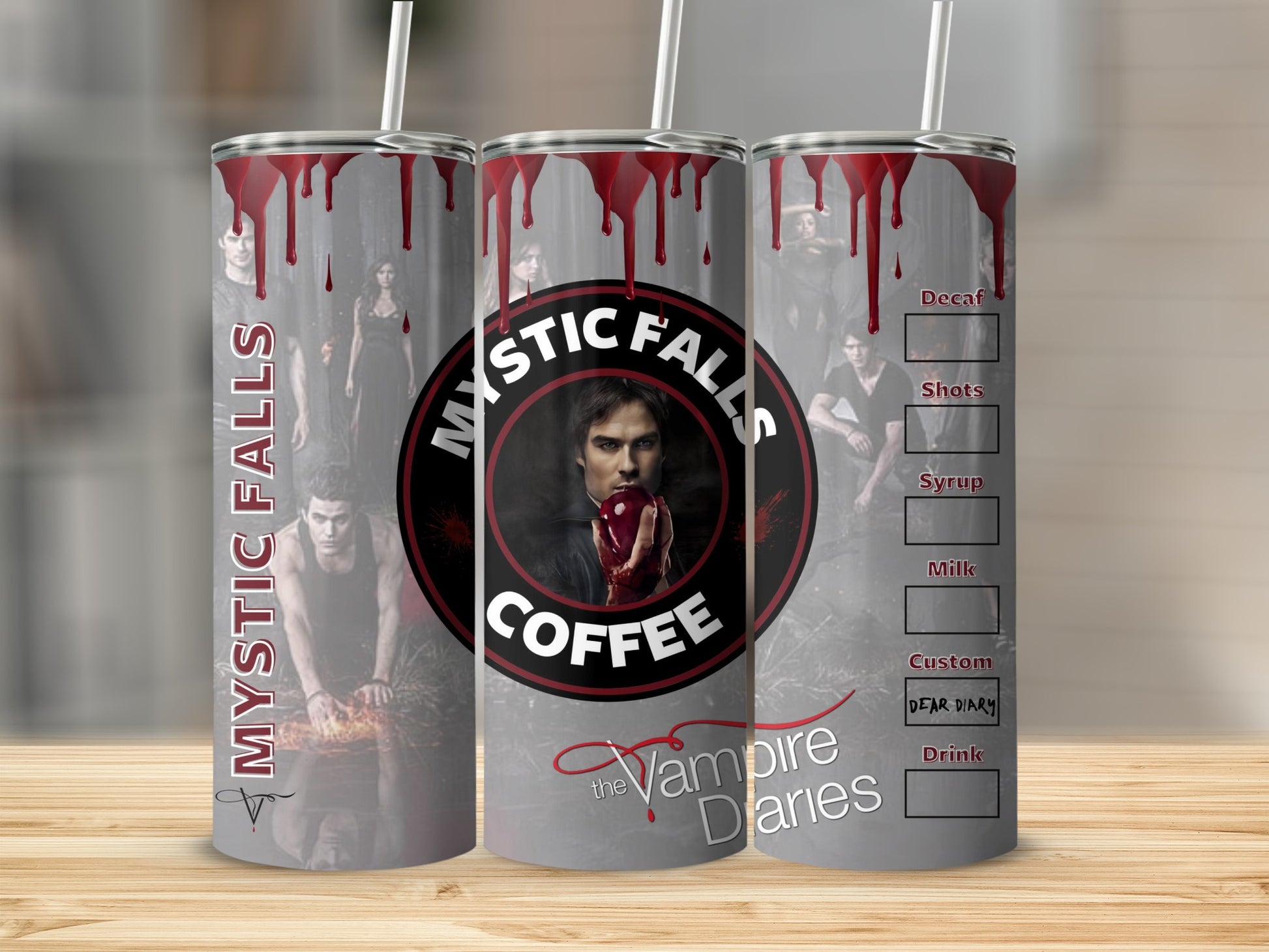 Mystic Falls Coffee The Vampire Diaries Tumbler Cup
