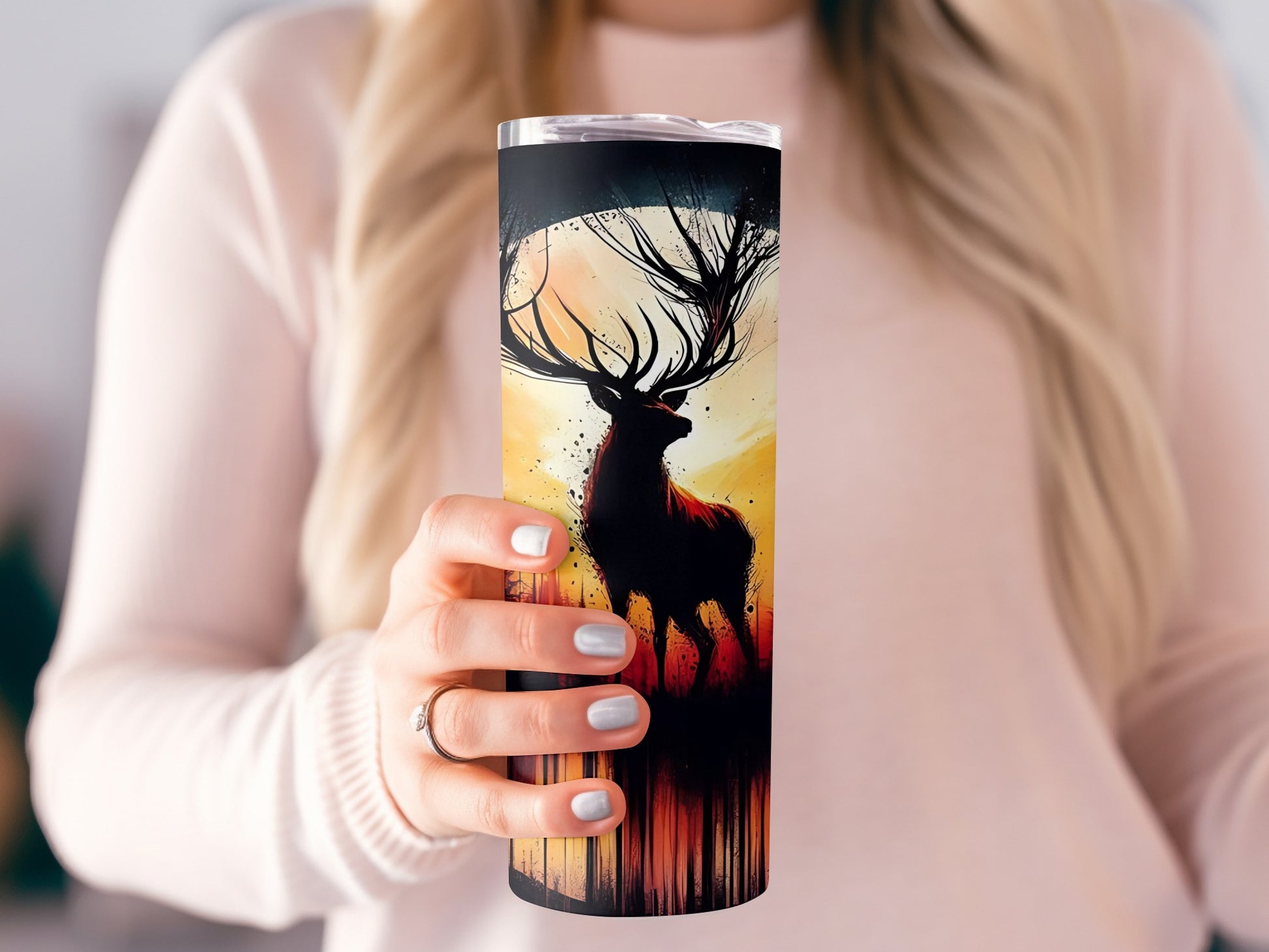 Majestic Deer Artwork Insulated Travel Tumbler Cup
