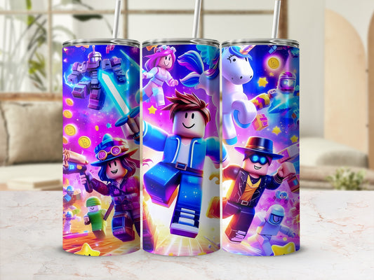 Colorful Gamer Fantasy Characters Tumbler Set