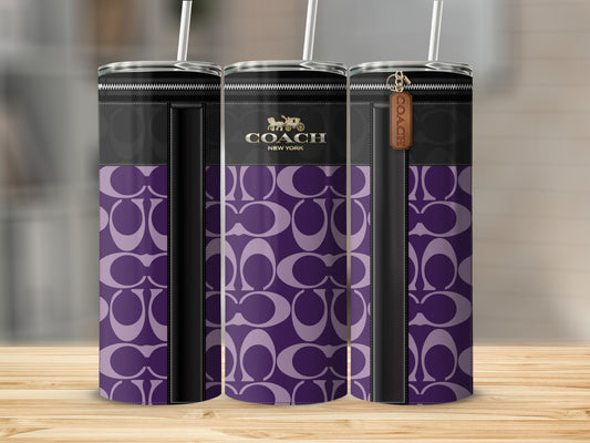 Trendy Coach New York Purple Pattern Tumbler Cup