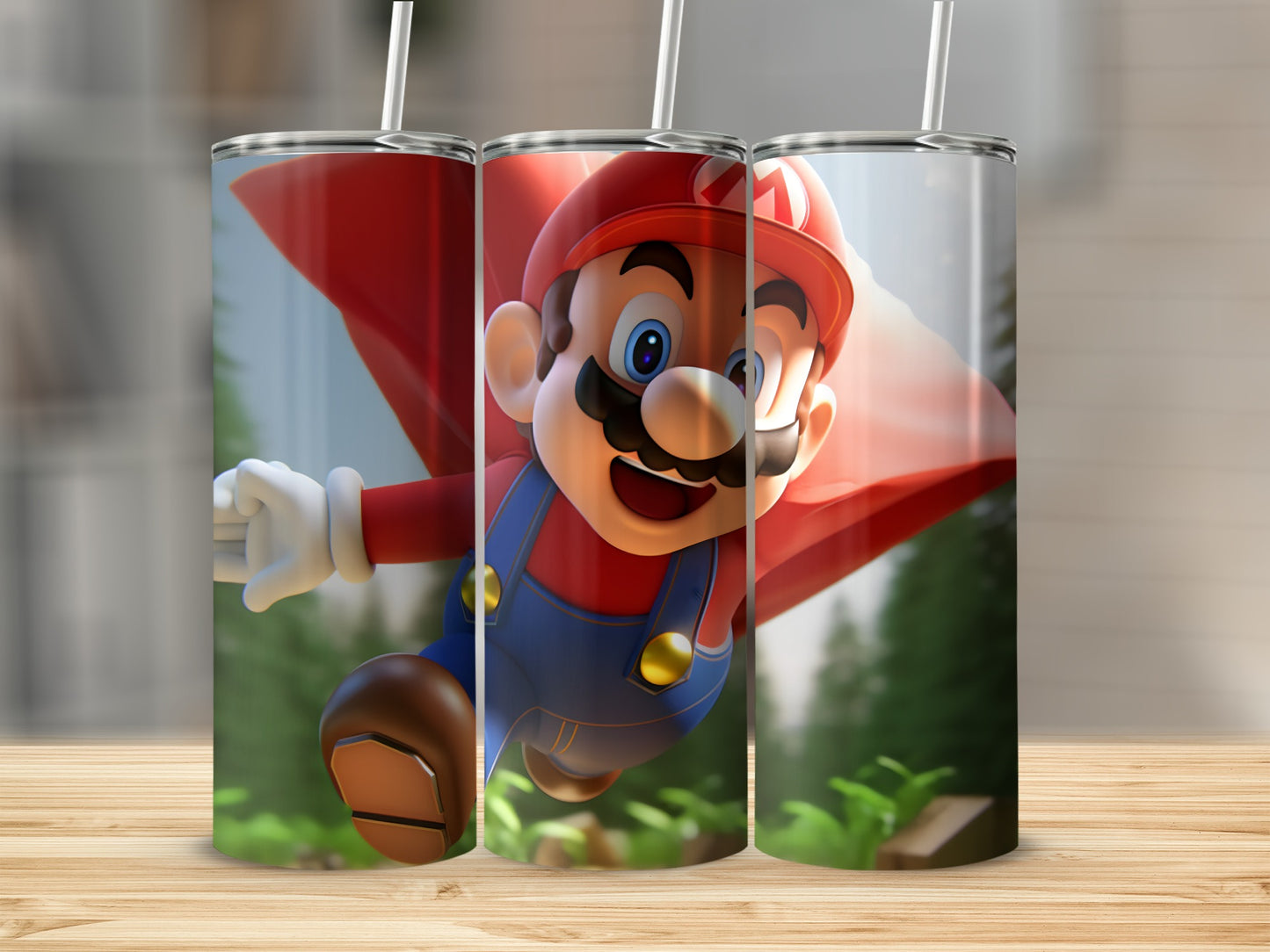 Super Mario Character Tumbler with Straw Flask