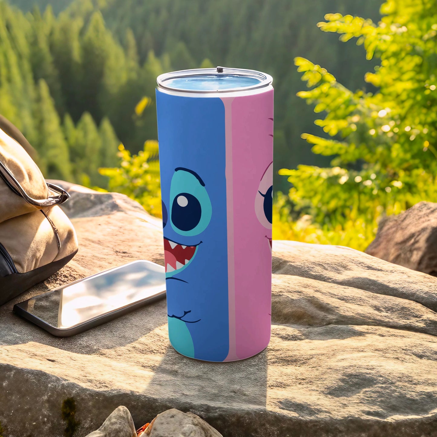 Colorful Cute Monster Face Design Travel Tumbler Cup