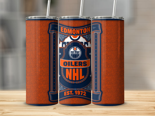 Edmonton Oilers NHL Est 1972 Design for Hockey Fans Tumbler