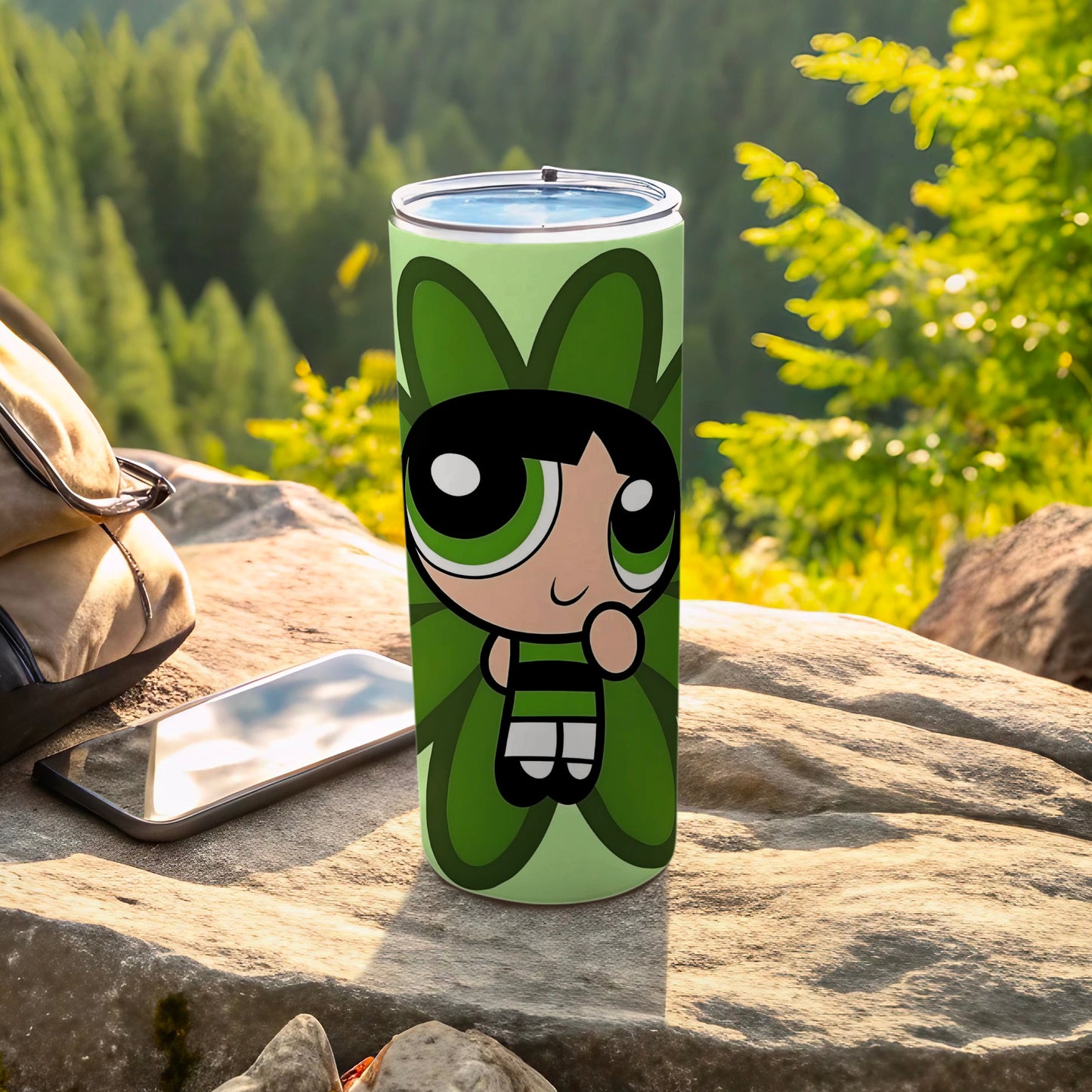 Cute Character Design Tumbler With Silicone Lid