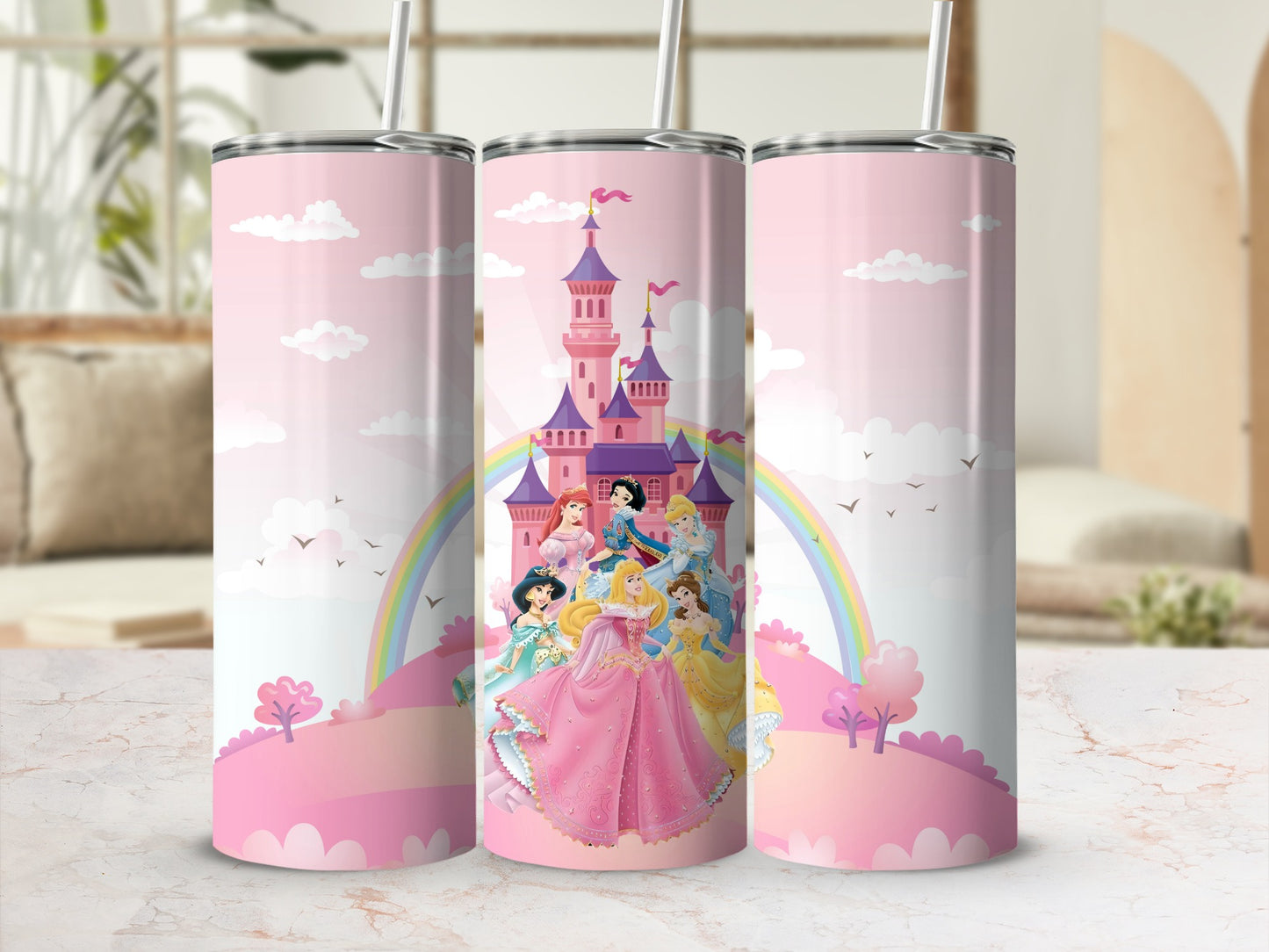 Princess Castle Rainbow Stainless Steel Tumbler Cup