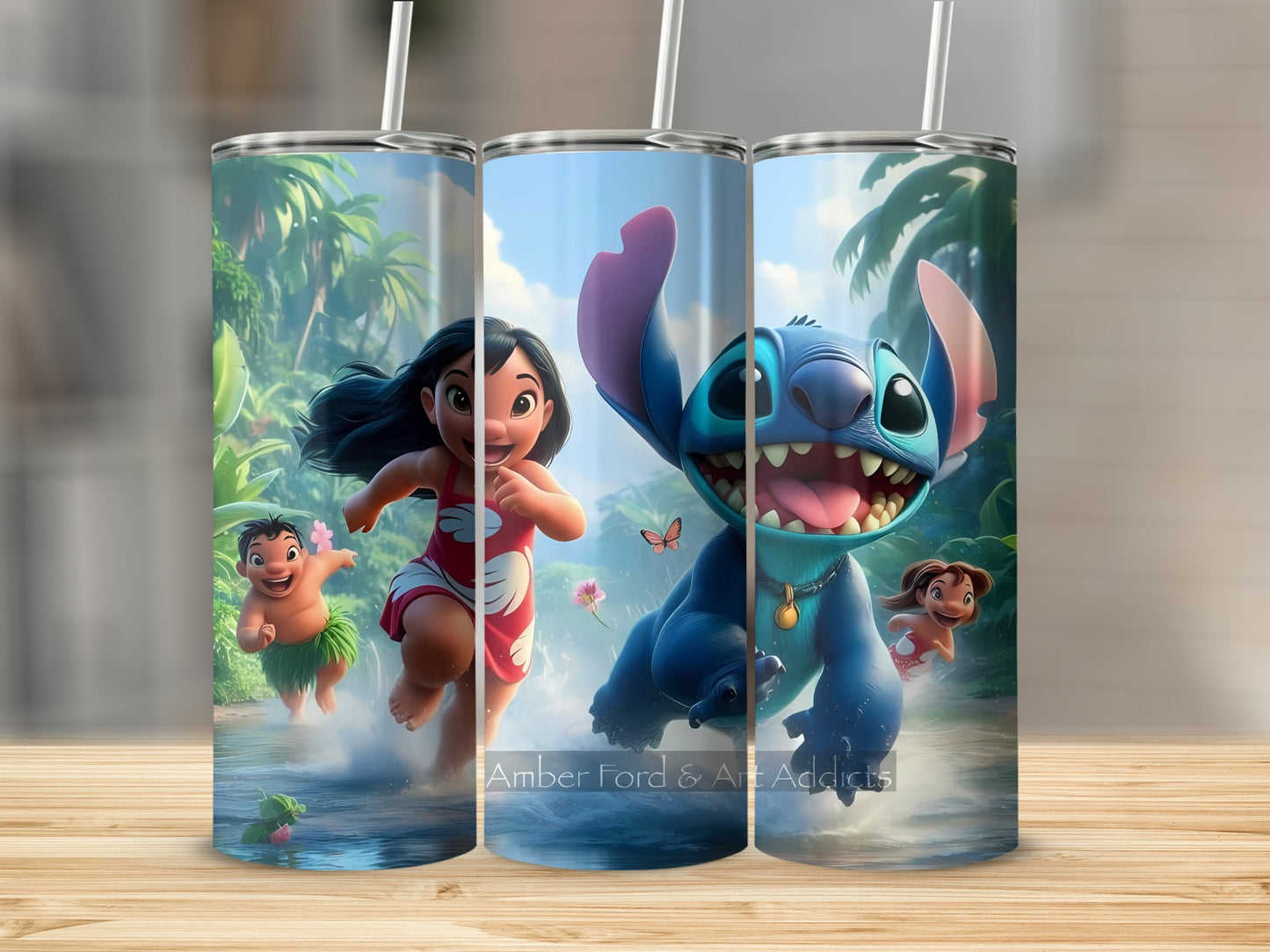Lively Character-Themed Tumbler with Colorful Artwork