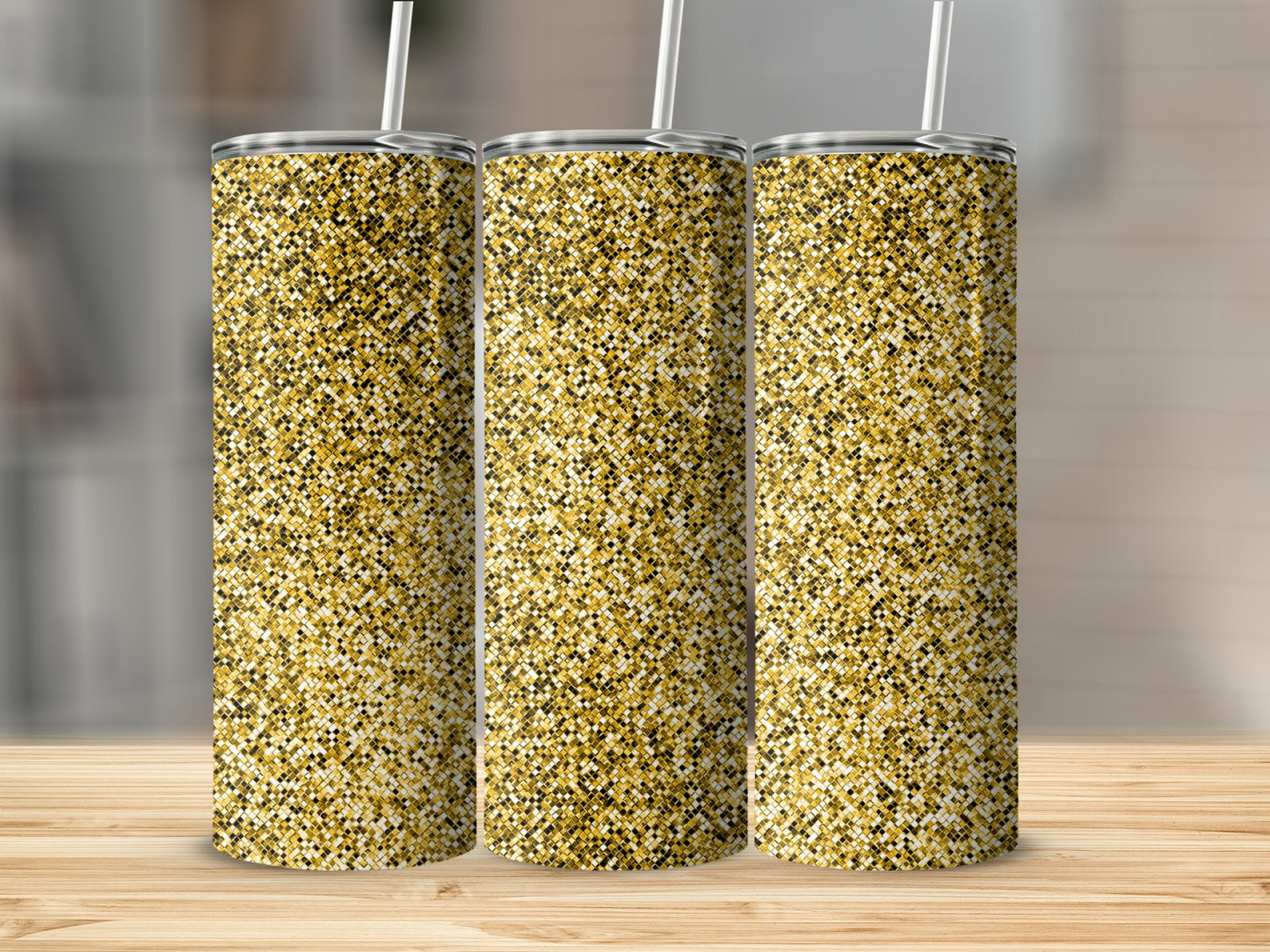 Sparkling Gold Glitter Tumbler for Stylish Beverages