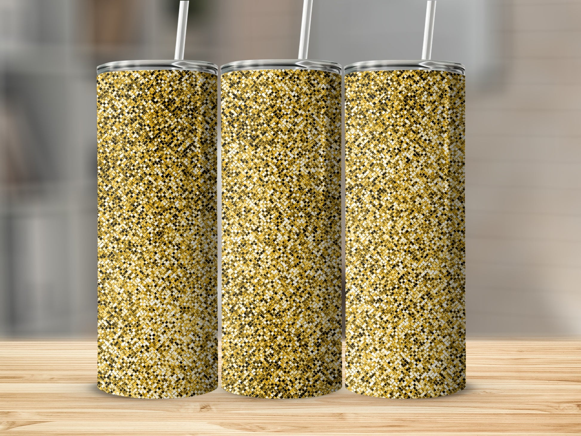 Sparkling Gold Glitter Tumbler for Stylish Beverages