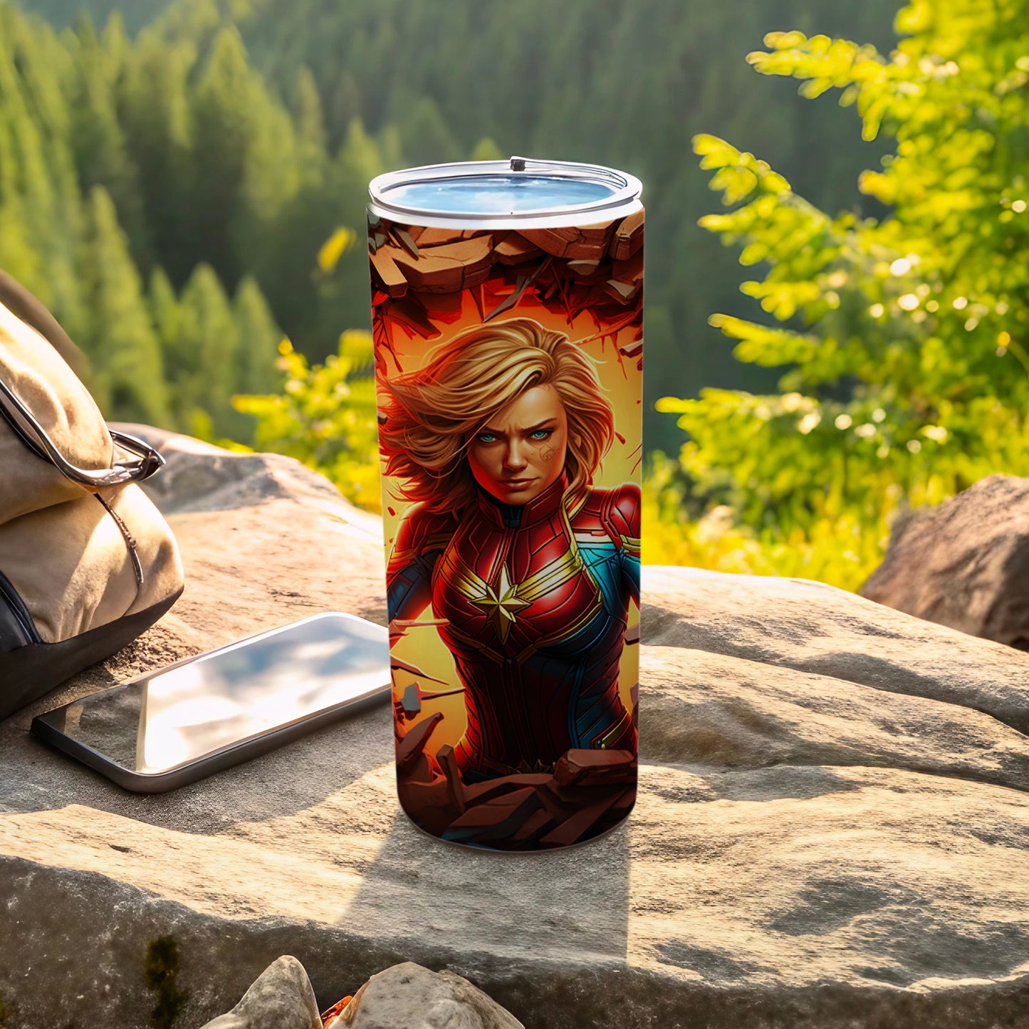 Captain Marvel Illustration Travel Mug 16 Oz Stainless Steel