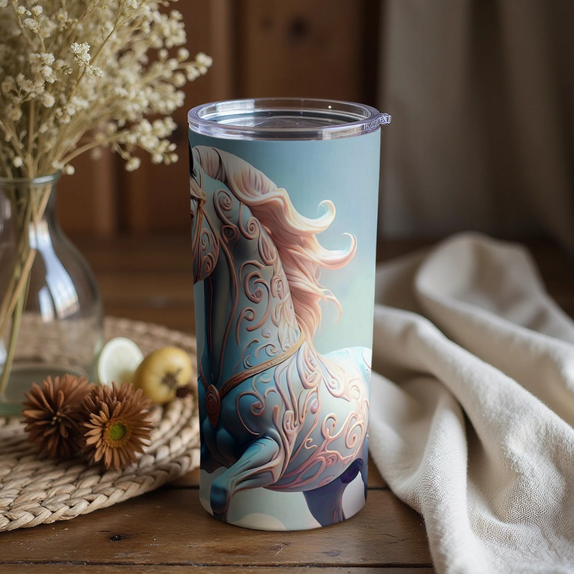 Beautifully Detailed Carousel Horse Tumbler