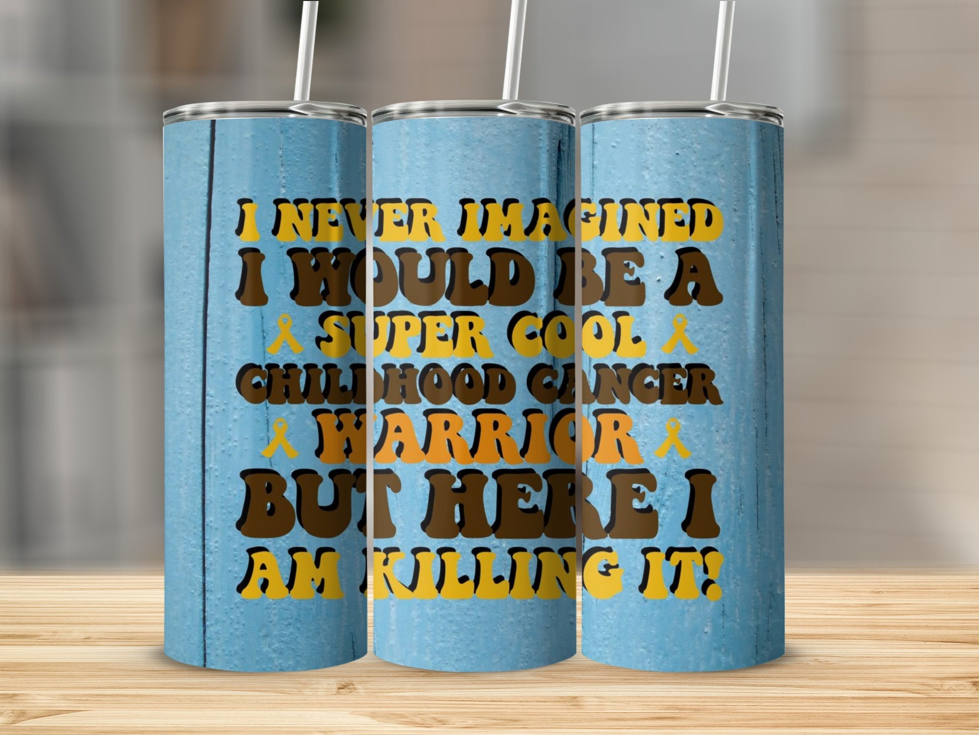 Super Cool Childhood Cancer Warrior Motivational Tumbler