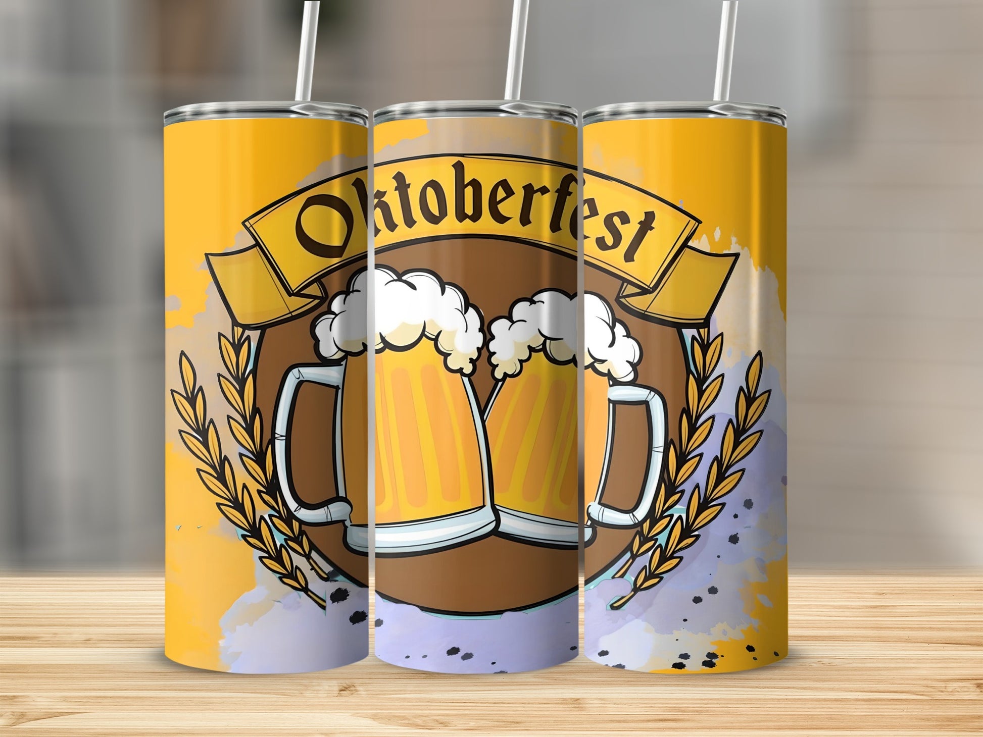 Oktoberfest Cheers Beer Mugs Design Tumbler Cup