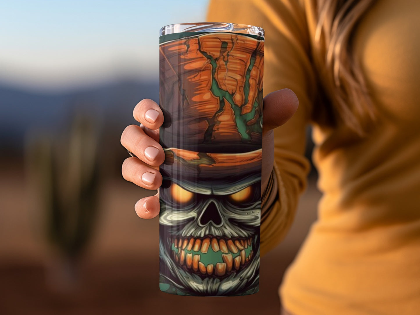 Spooky Skull Halloween Insulated Tumbler Cup