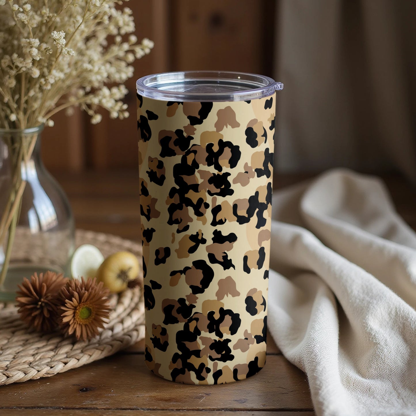 Camouflage Leopard Print Insulated Travel Tumbler