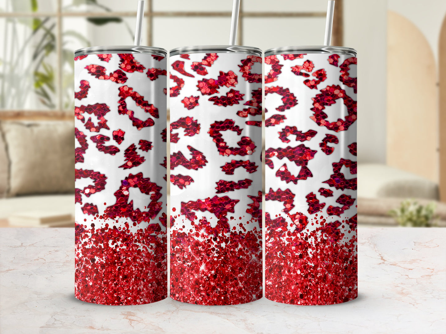 Red Leopard Print Insulated Tumbler Drinkware