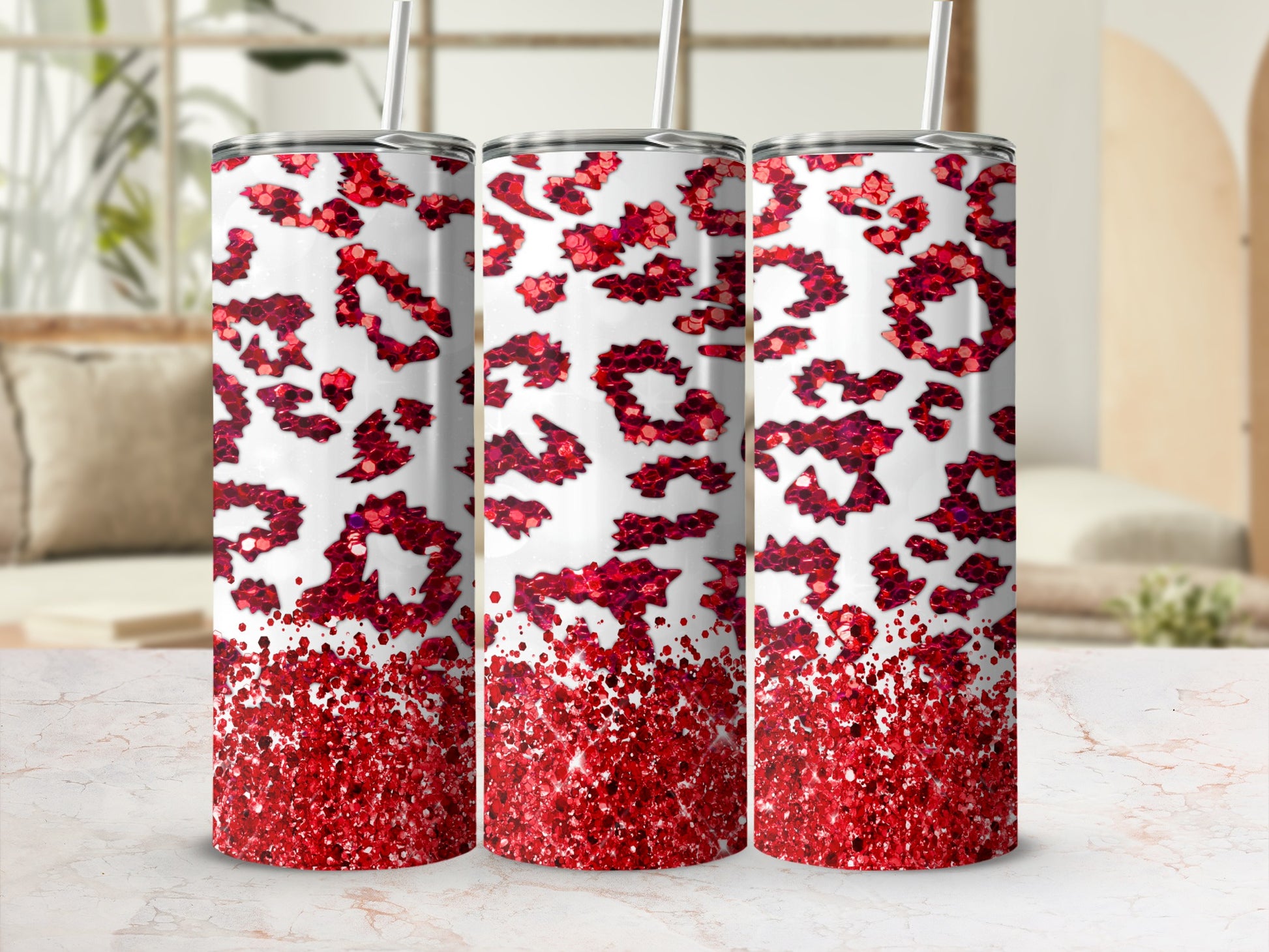 Red Leopard Print Insulated Tumbler Drinkware