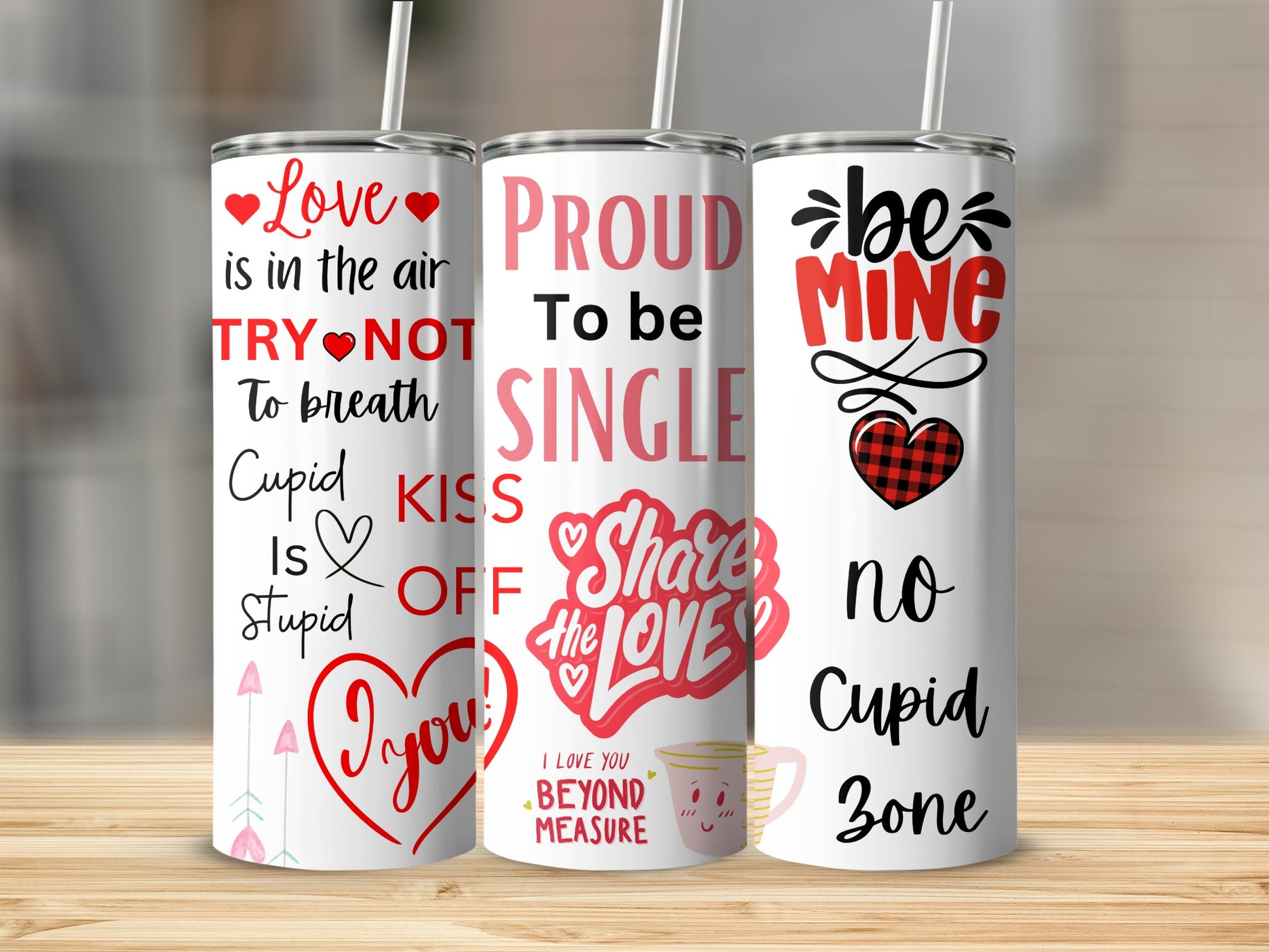 Valentines Statement Tumblers Set for Love and Romance