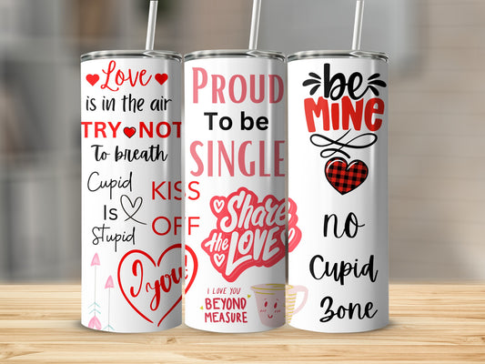 Valentines Statement Tumblers Set for Love and Romance