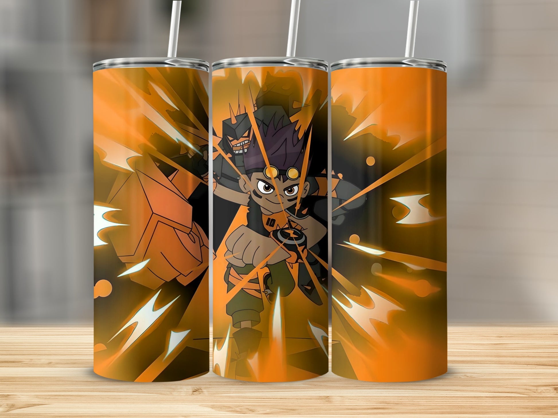 Action-packed Anime Character Design Tumbler Cup