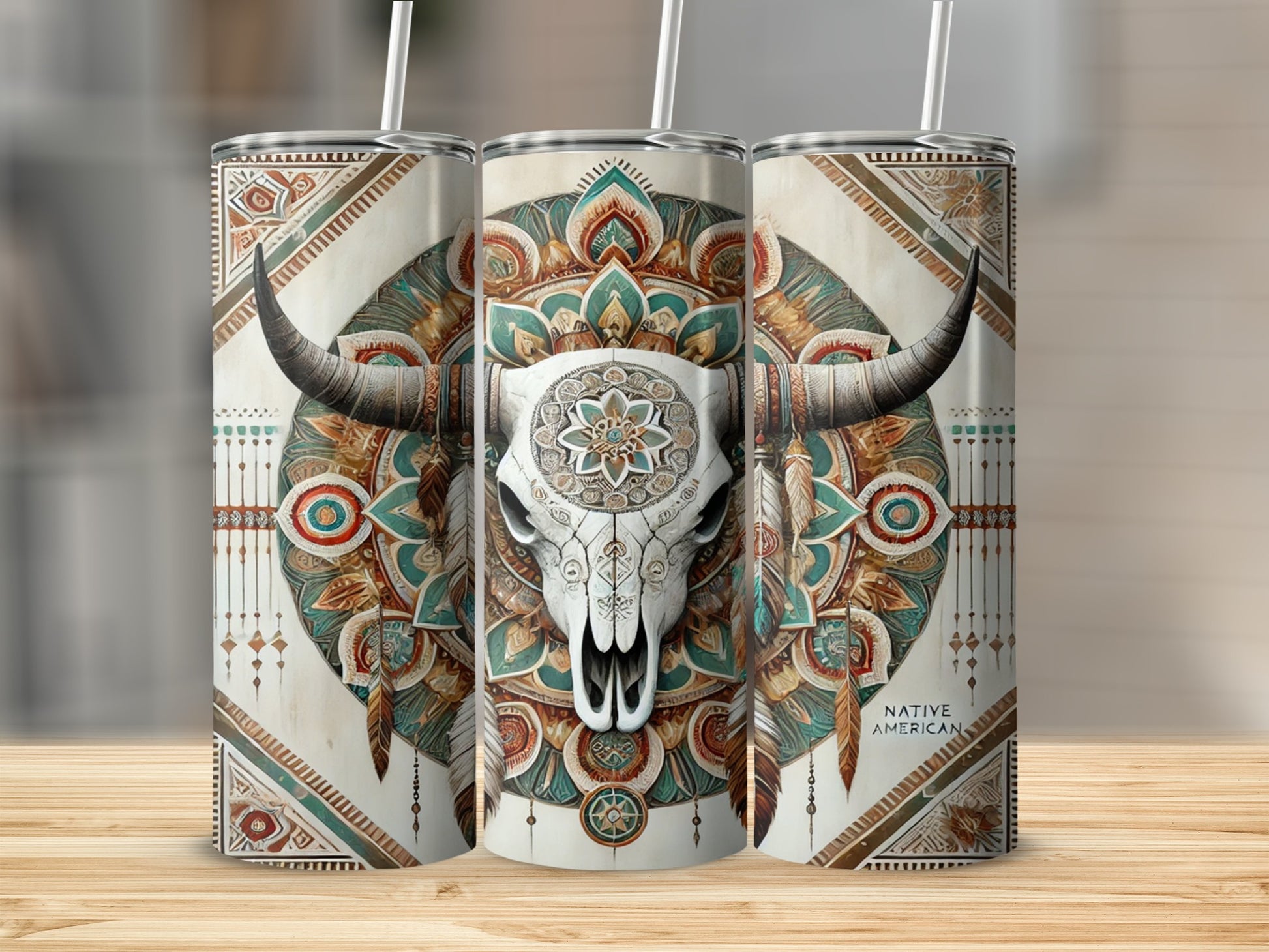 Native American Inspired Decorated Tumbler Flask