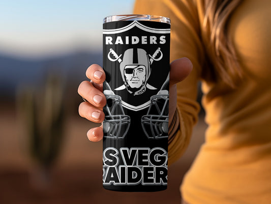 Las Vegas Raiders Helmets and Shield Design Tumblers