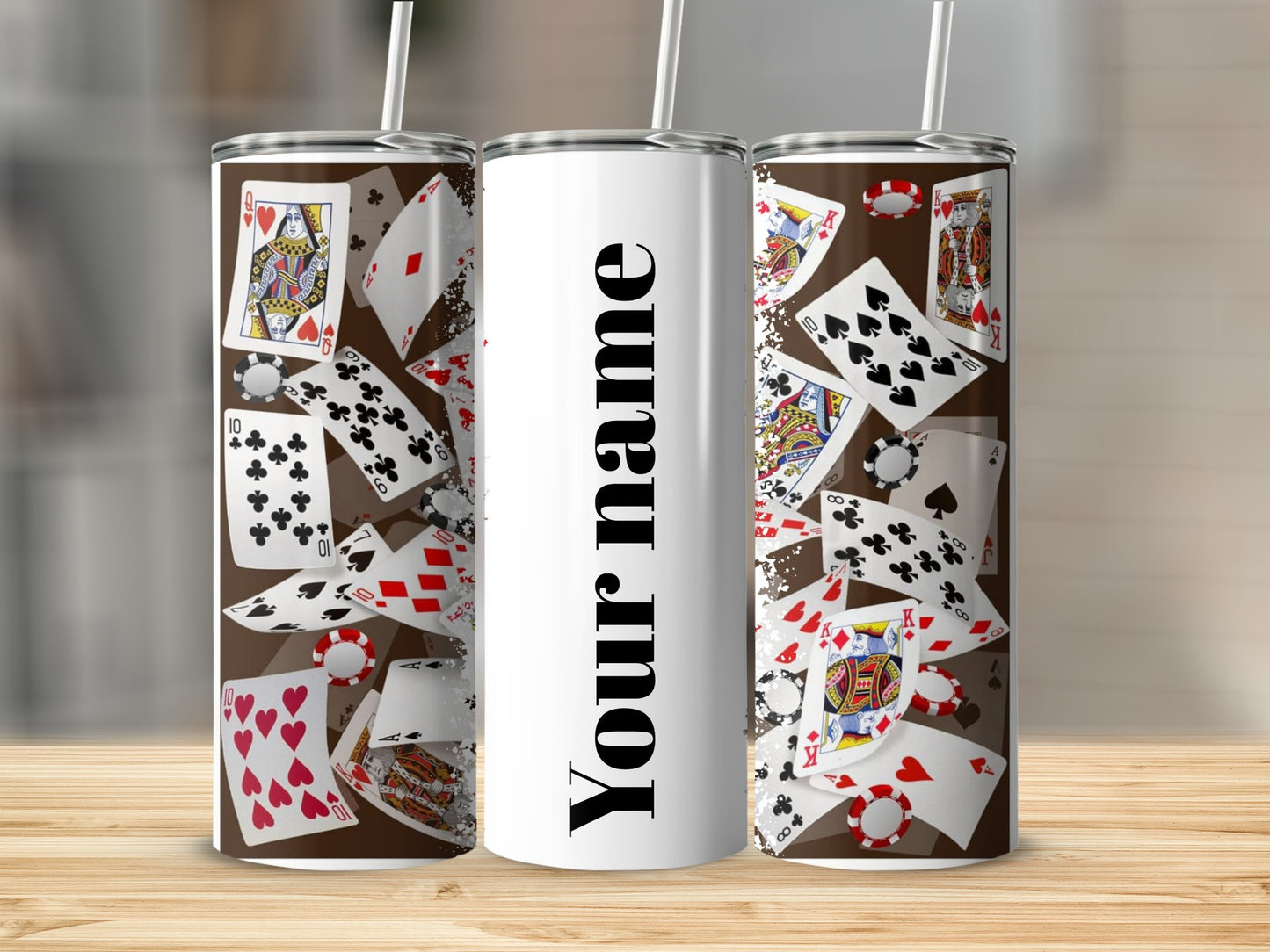 Custom Poker Card Design Personalized Tumbler Cups