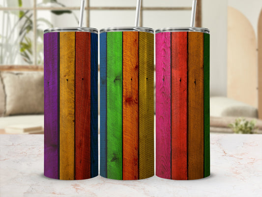Bright vivid rainbow colored wood planks pattern product type