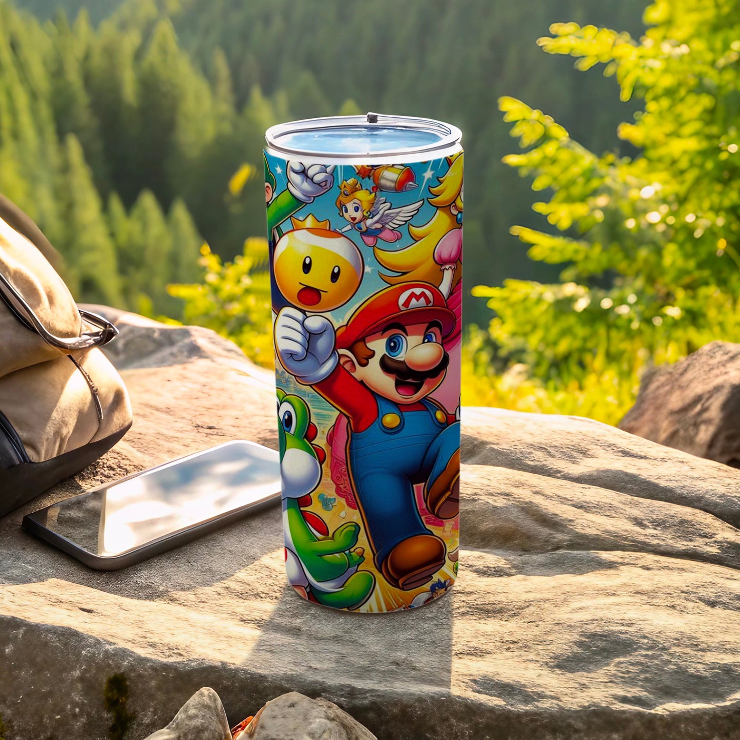Colorful Mario and Friends Travel Tumbler