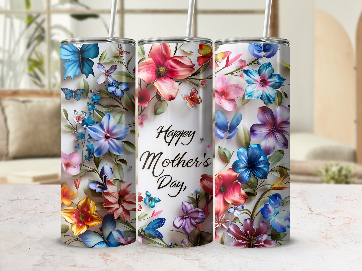Vibrant Floral Happy Mother's Day Tumblers Gift