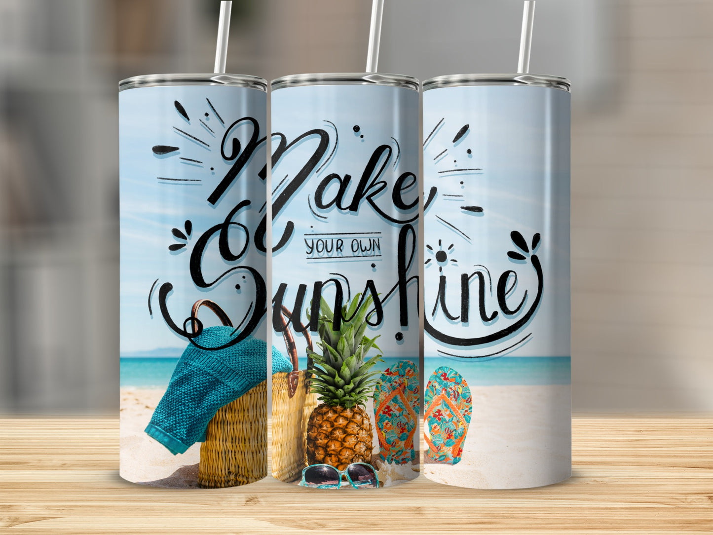 Make Your Own Sunshine Beach Themed Tumbler