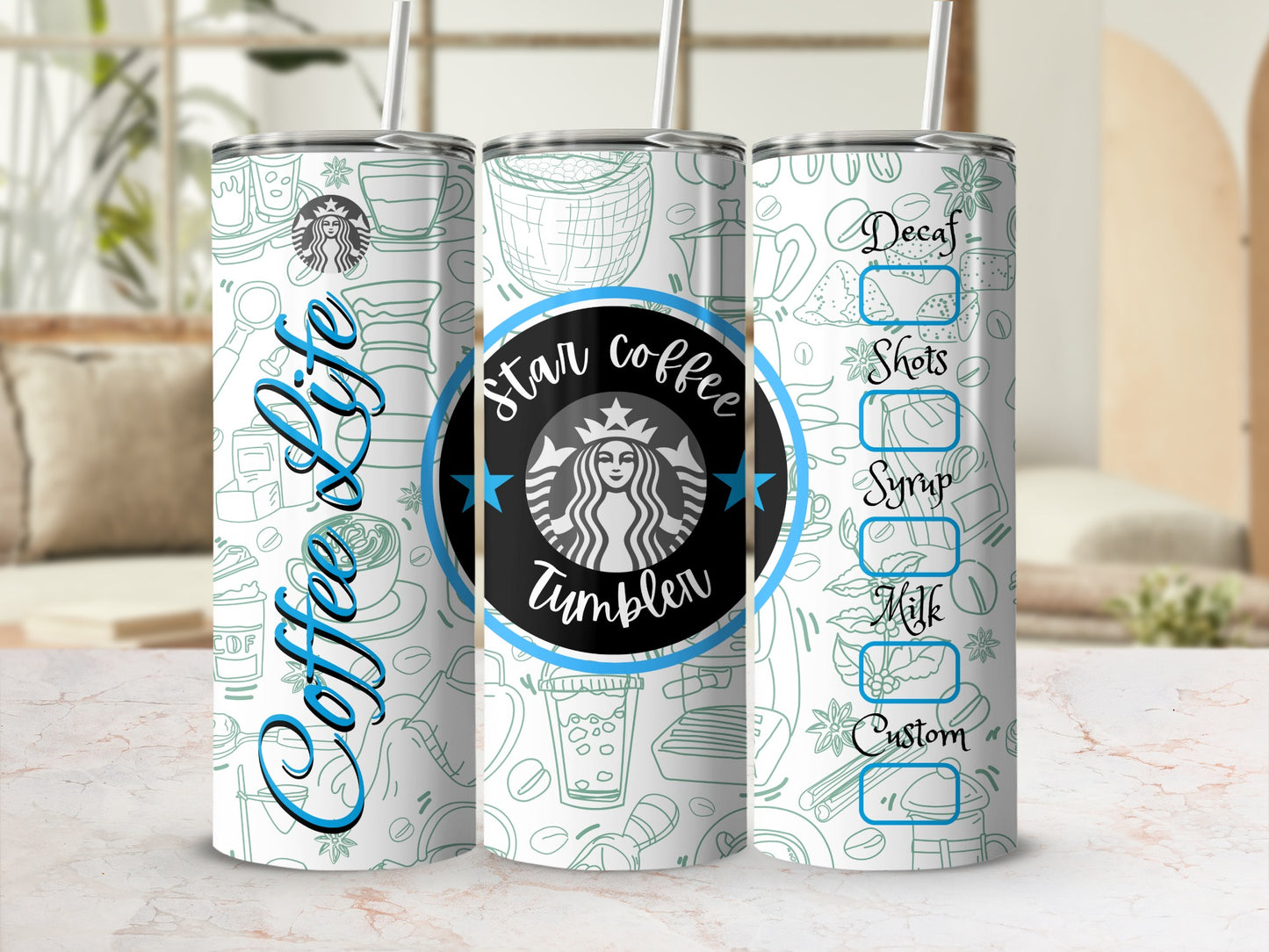 Star Coffee Life Tumbler Customizable Drink Container