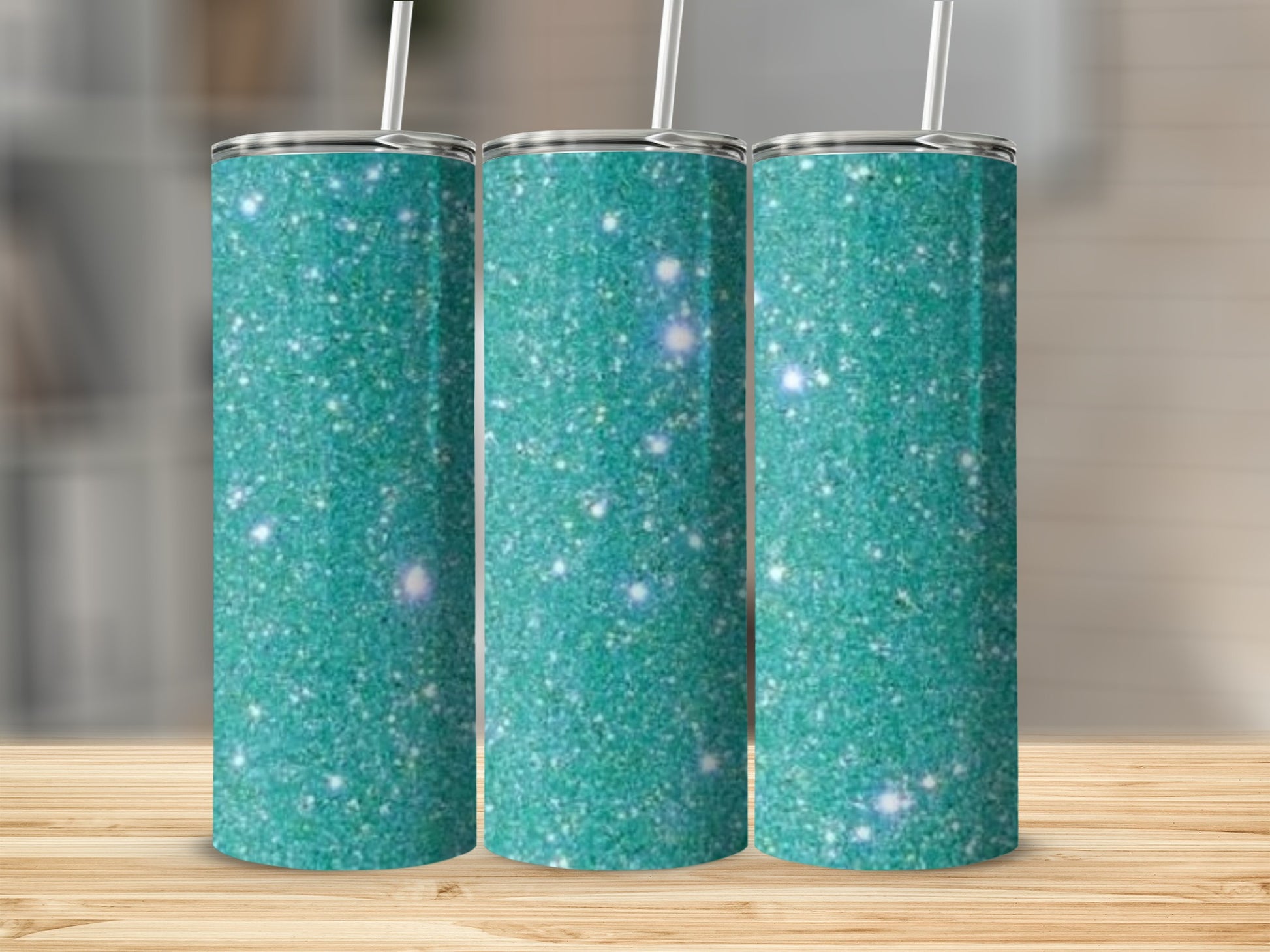 Sparkling Teal Glitter Tumbler for a Stylish Look