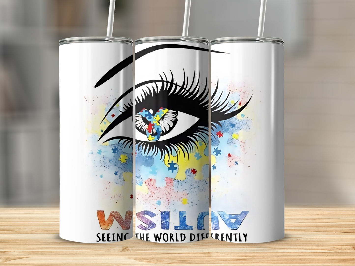 Seeing the World Differently Autism Awareness Tumbler