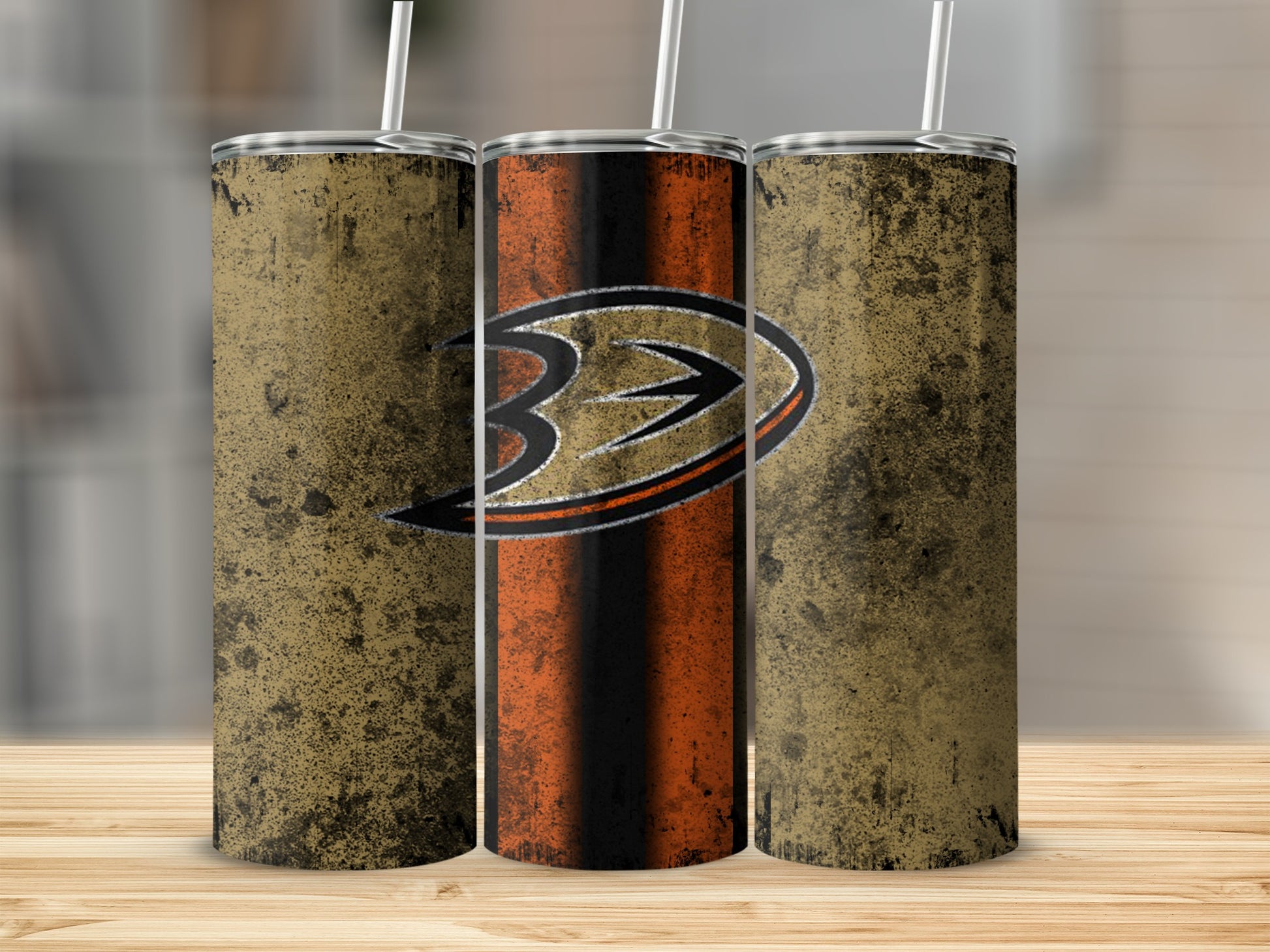 Vintage Hockey Team Logo Design Drink Tumbler