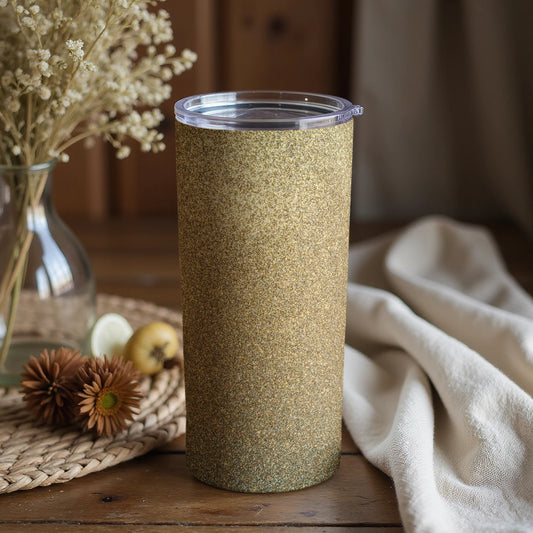 Sparkling Golden Insulated Beverage Tumbler Product