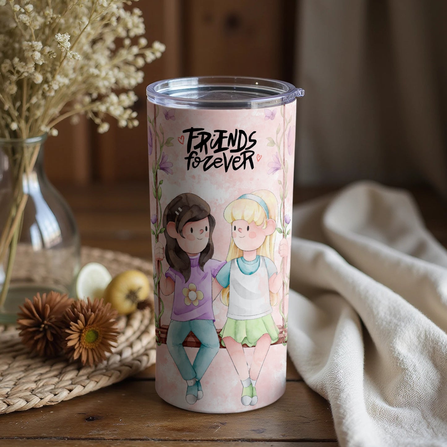 Friends Forever Cute Illustration Tumbler Product