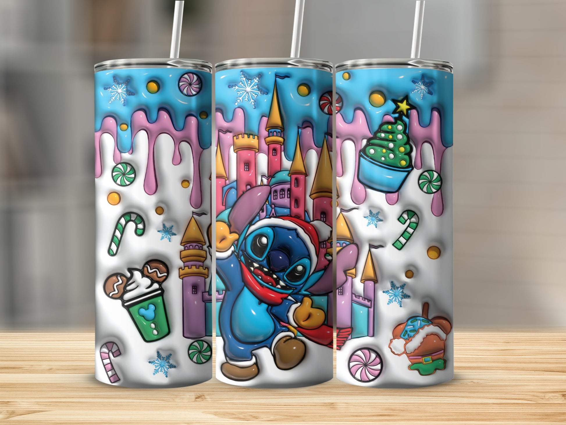 Colorful Cute Character with Christmas Theme Tumbler