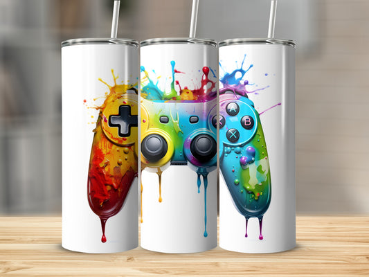 Colorful Gaming Controller Tumblers for Gamers