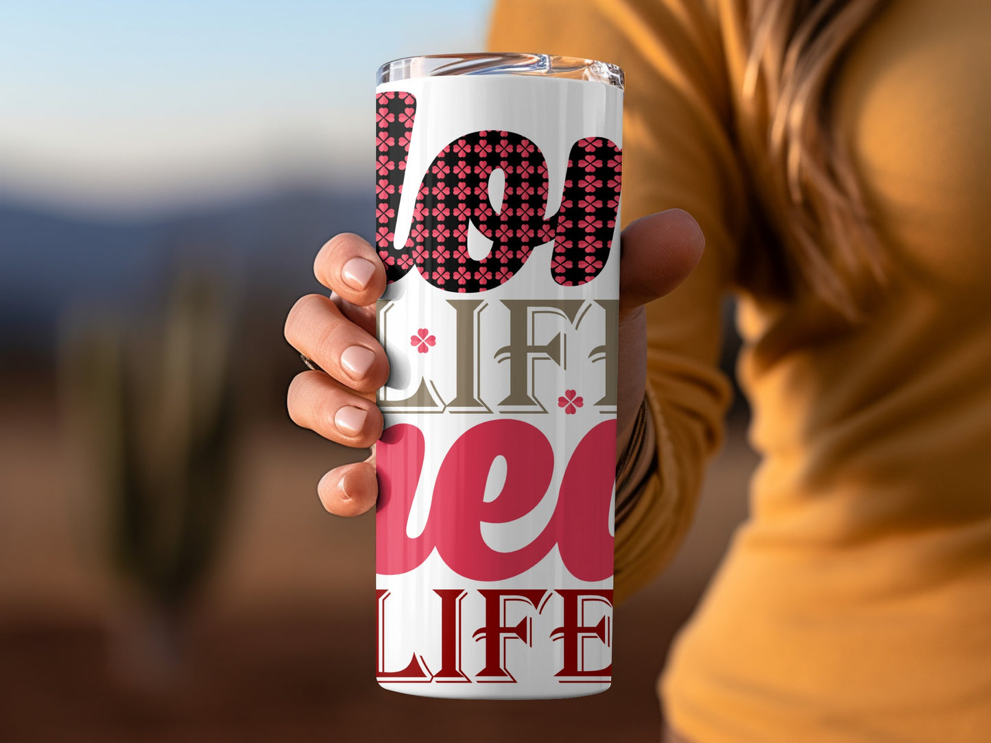 Colorful Live Life Drink Tumbler Inspirational Design