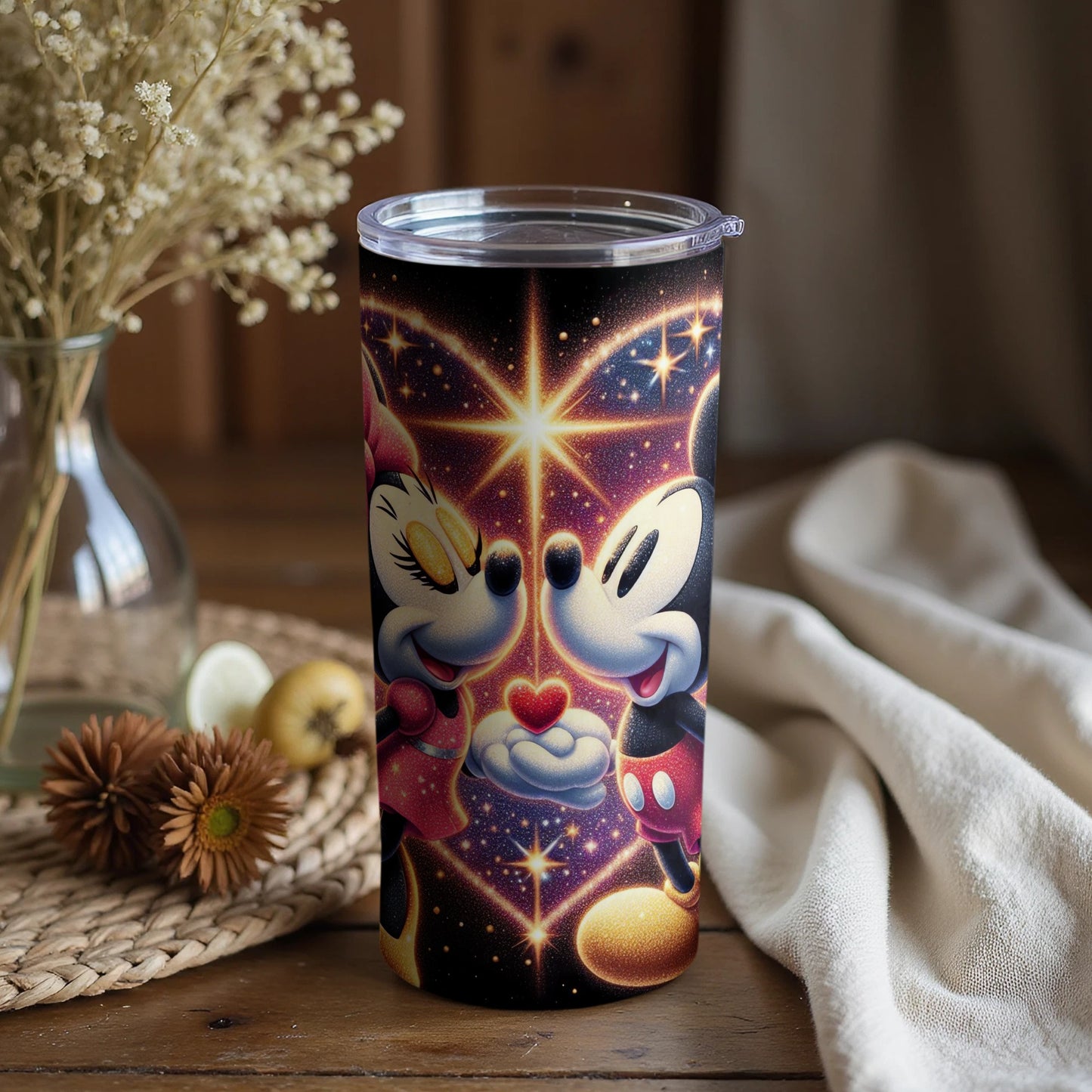 Sparkling Mickey and Minnie Mouse Tumbler for Fans