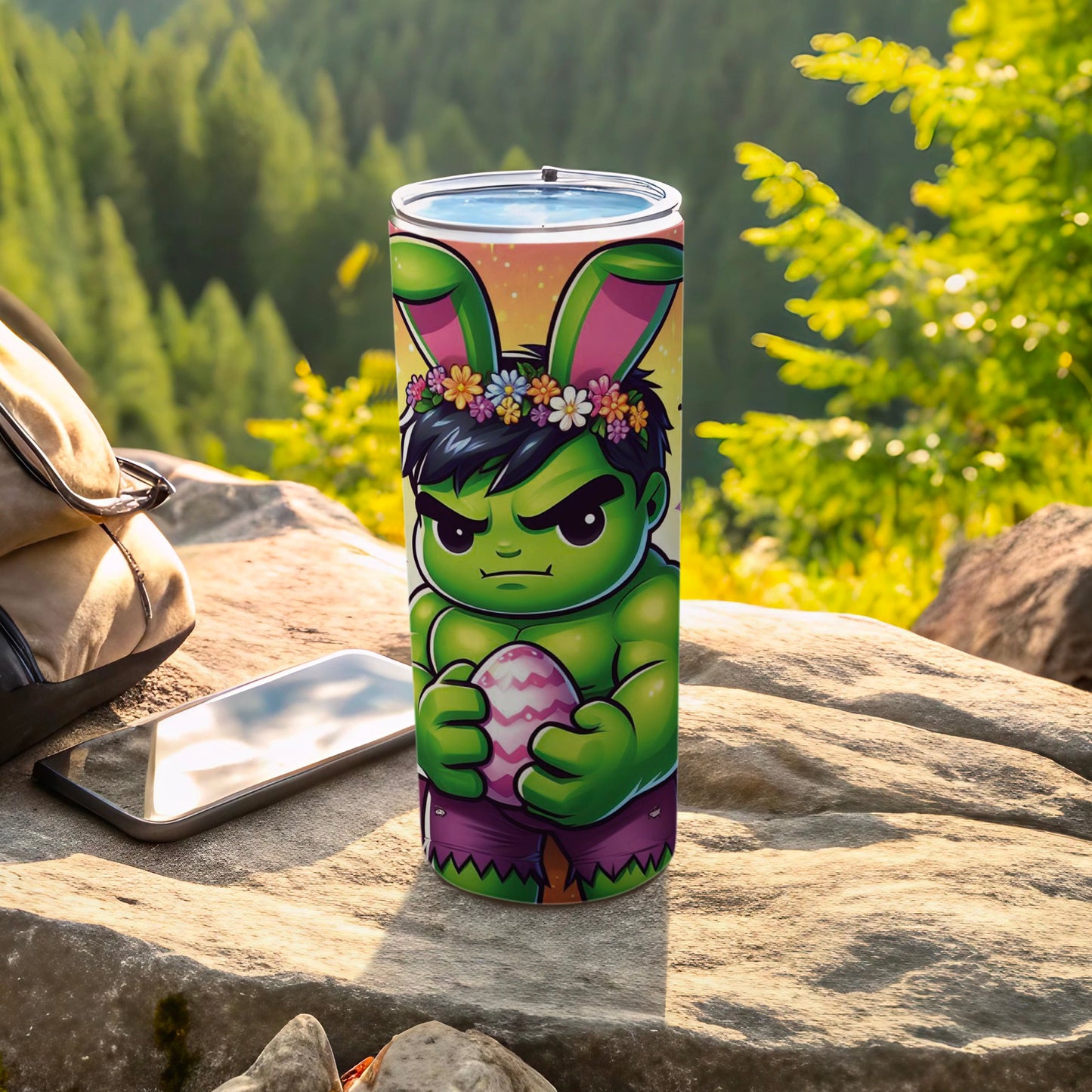 Grumpy Easter Bunny Hulk Flower Crown Easter Egg Tumbler product type