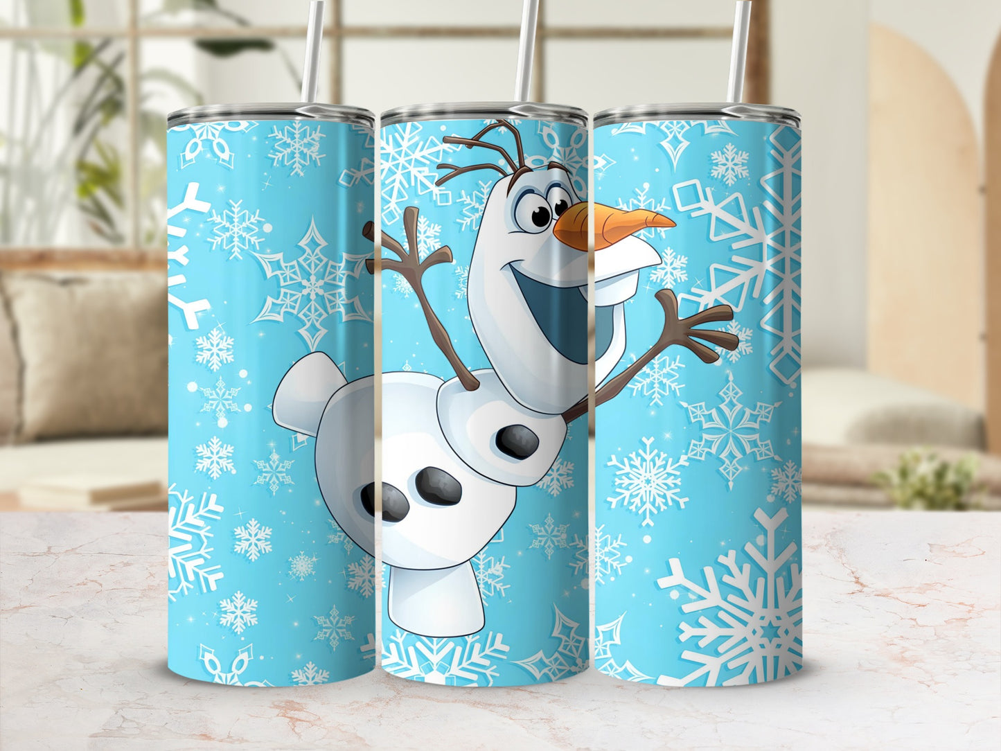 Snowflake Patterned Frosty Character Tumbler