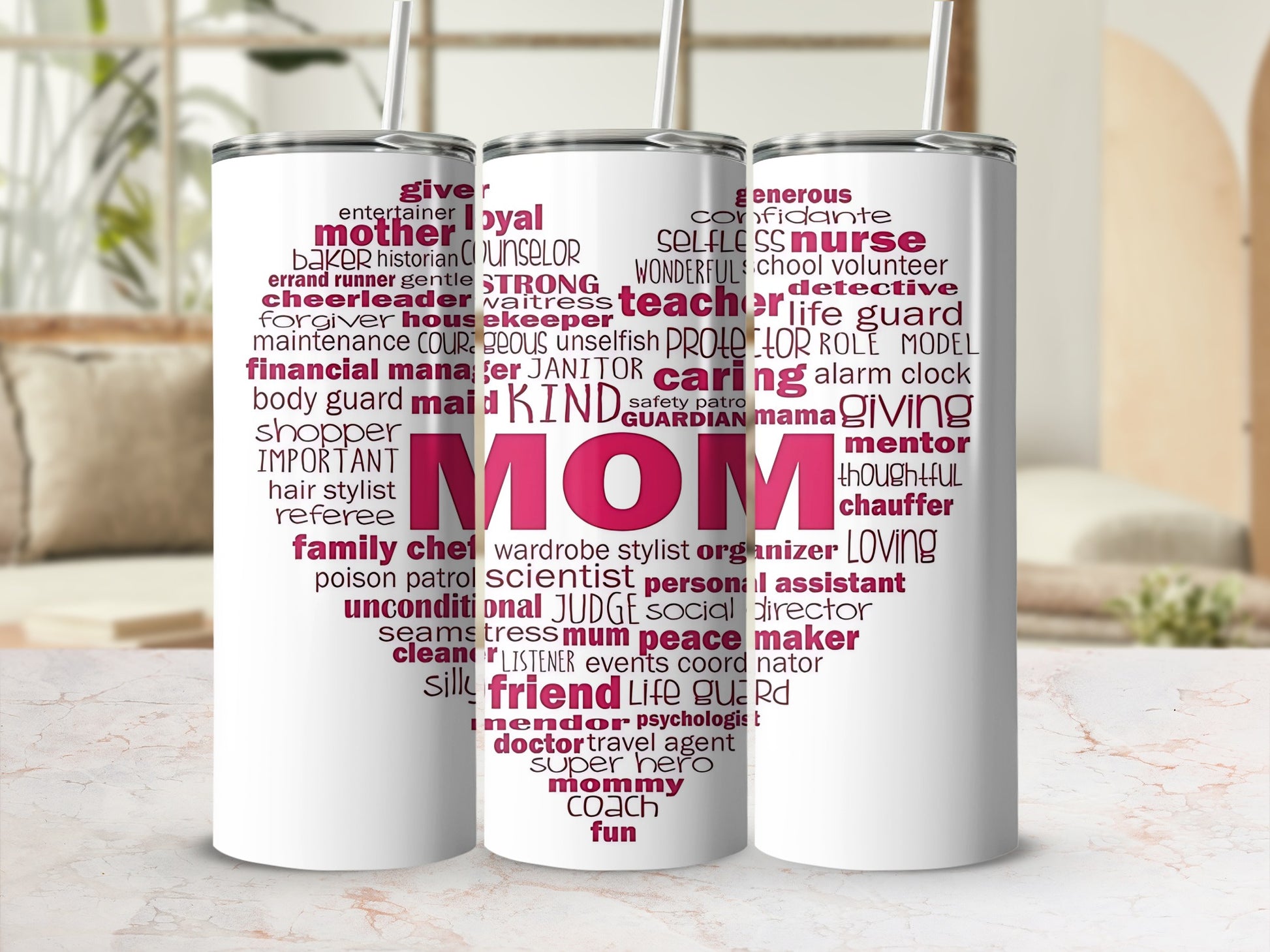 MOM Themed Word Cloud Double-Walled Tumbler